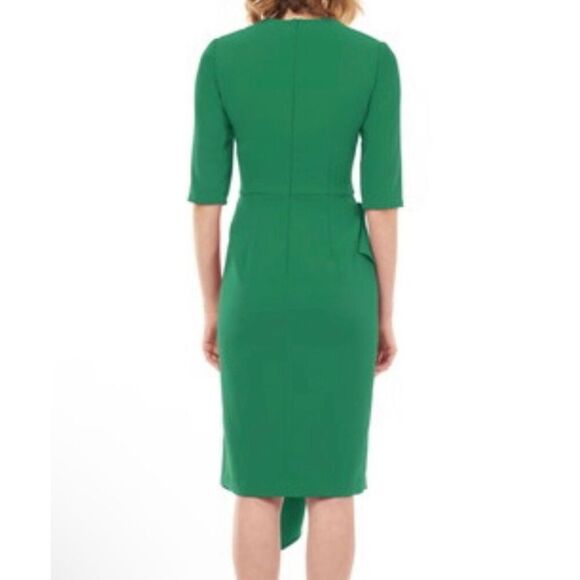 ✨Kay Unger Esther Stretch Crêpe Cocktail Green Sz 6 Dress✨ - Picture 2 of 8
